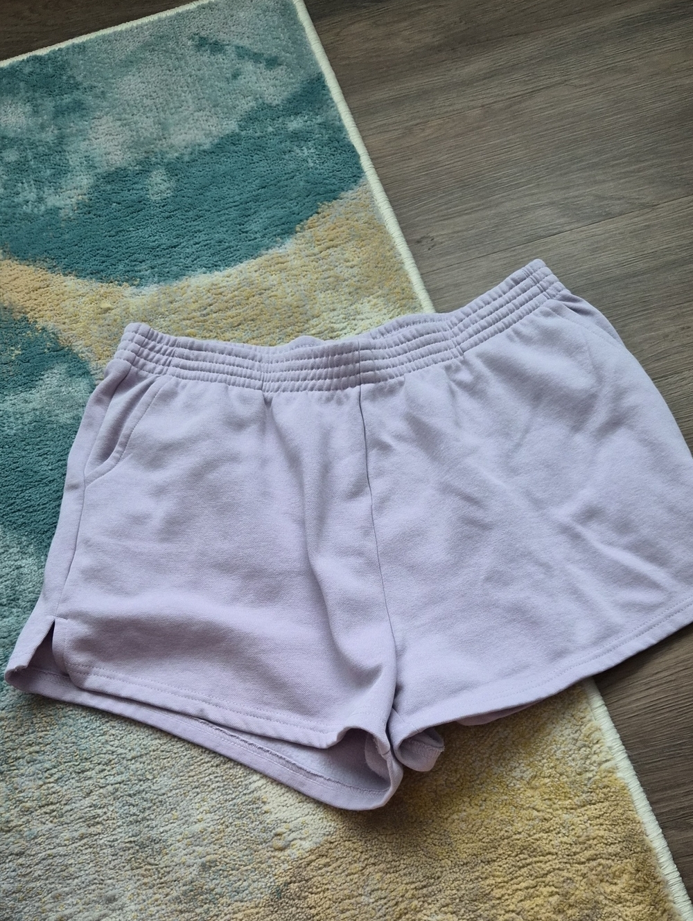 COCOBURRY Women's Size Large, Lavender Athletic Shorts with Elastic Waist